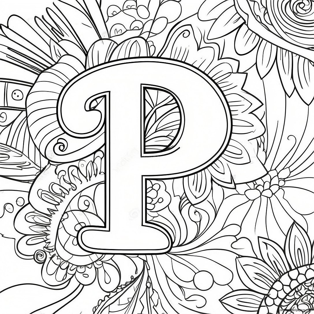 Letter P Kleurplaat 1093