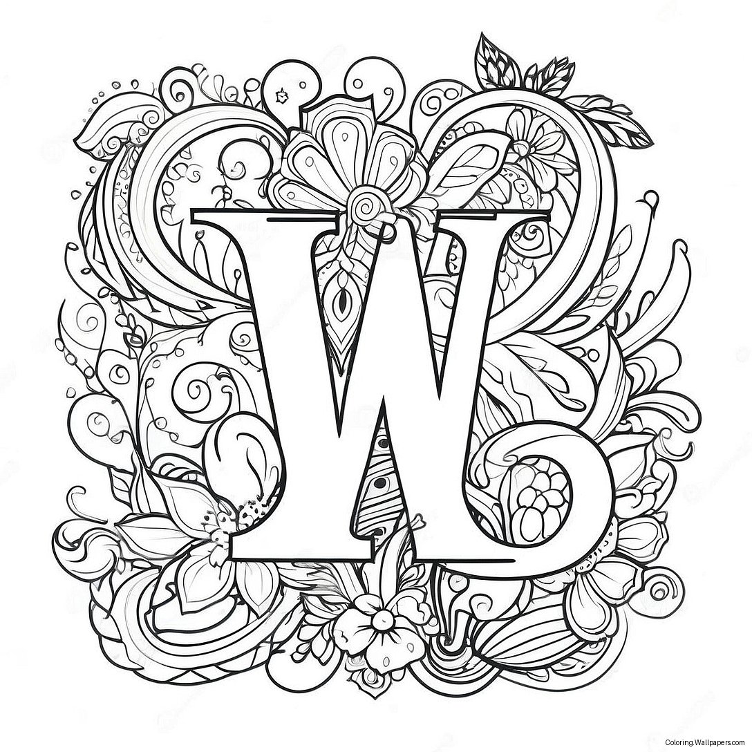 Letter W Coloring Page 13452