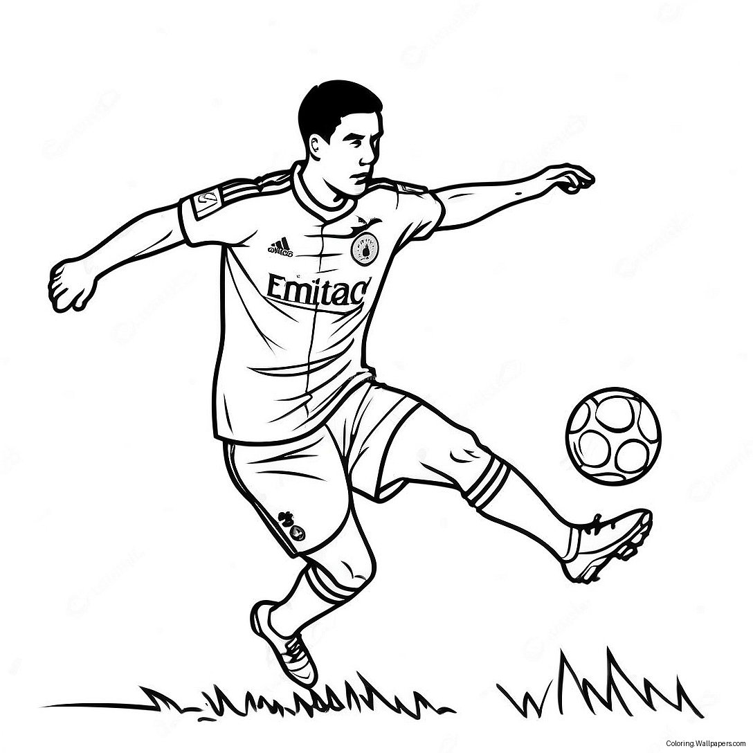 Lewandowski Scoring A Goal Coloring Page 29937