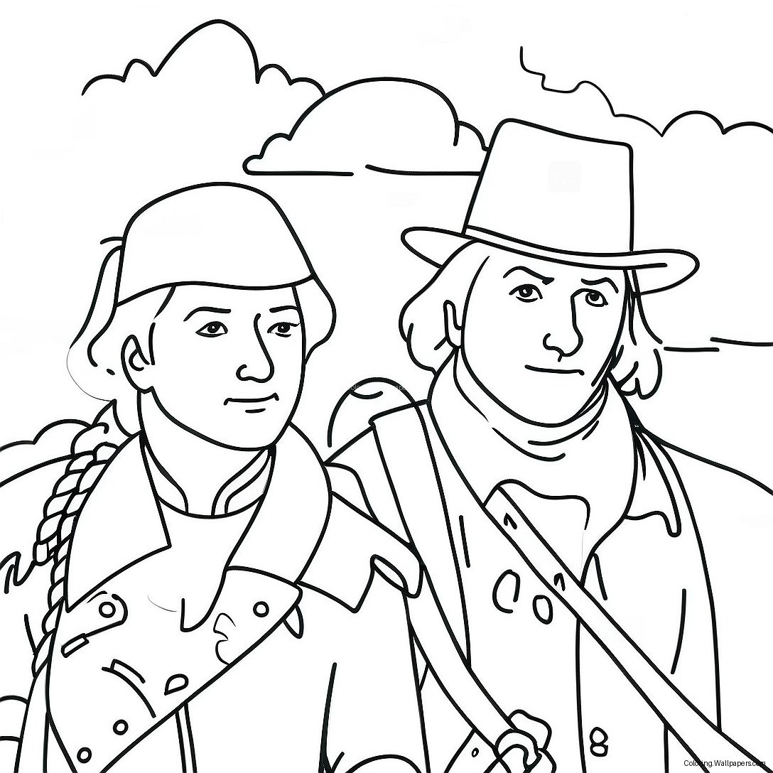 Página Para Colorear De La Aventura De Lewis Y Clark 39689