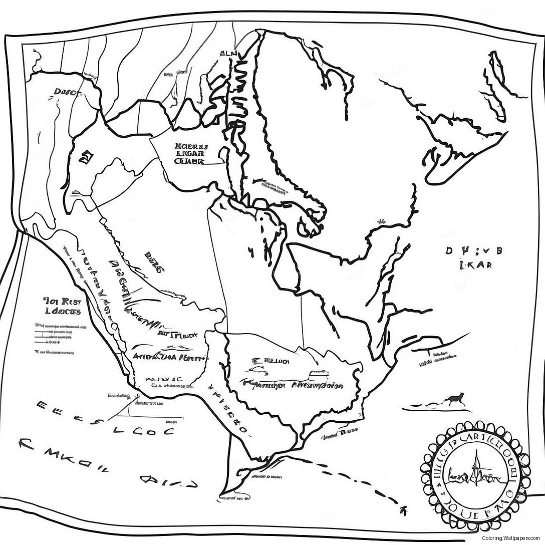 Page À Colorier Carte De L'expédition De Lewis Et Clark 39703