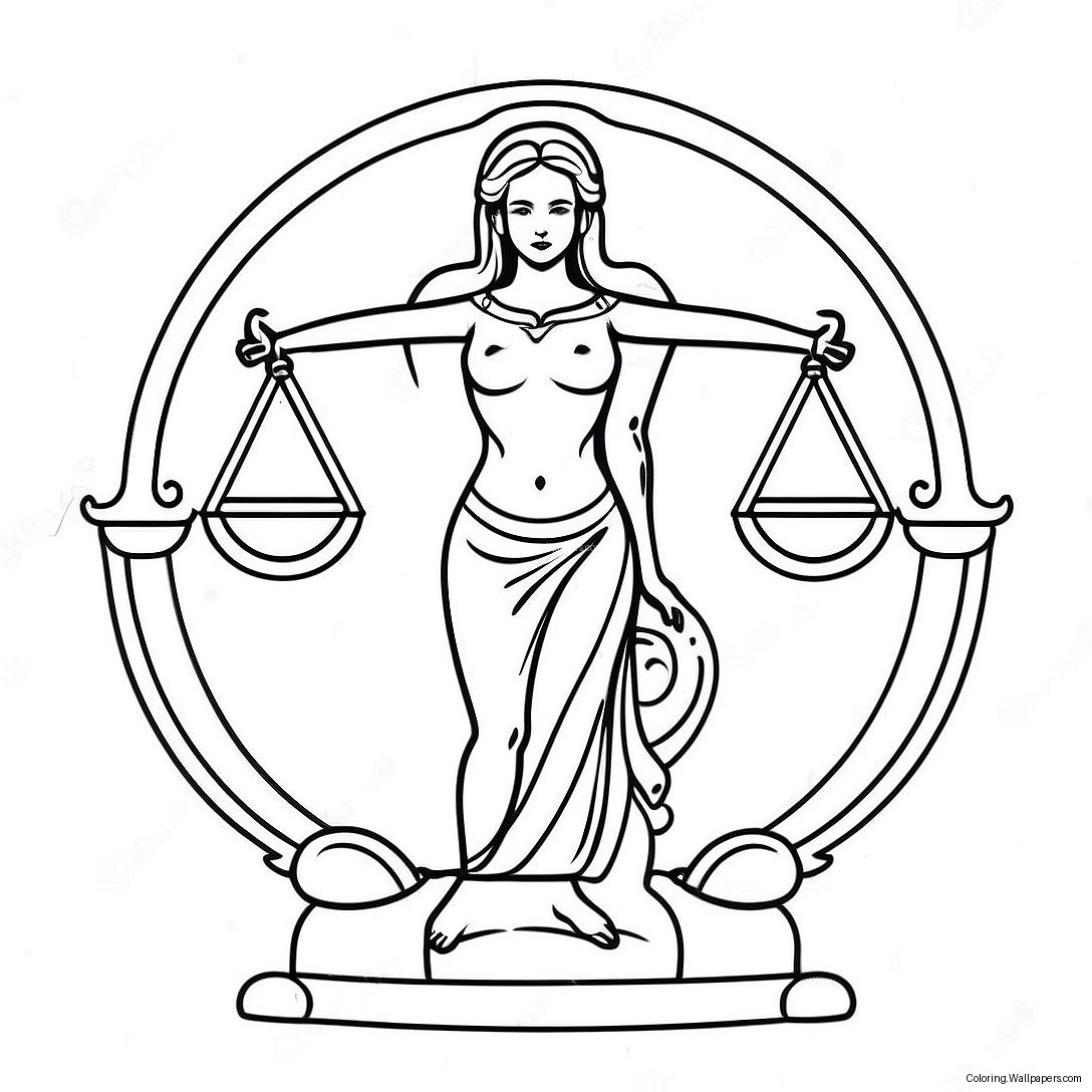 Libra Zodiac Sign Coloring Page 23558