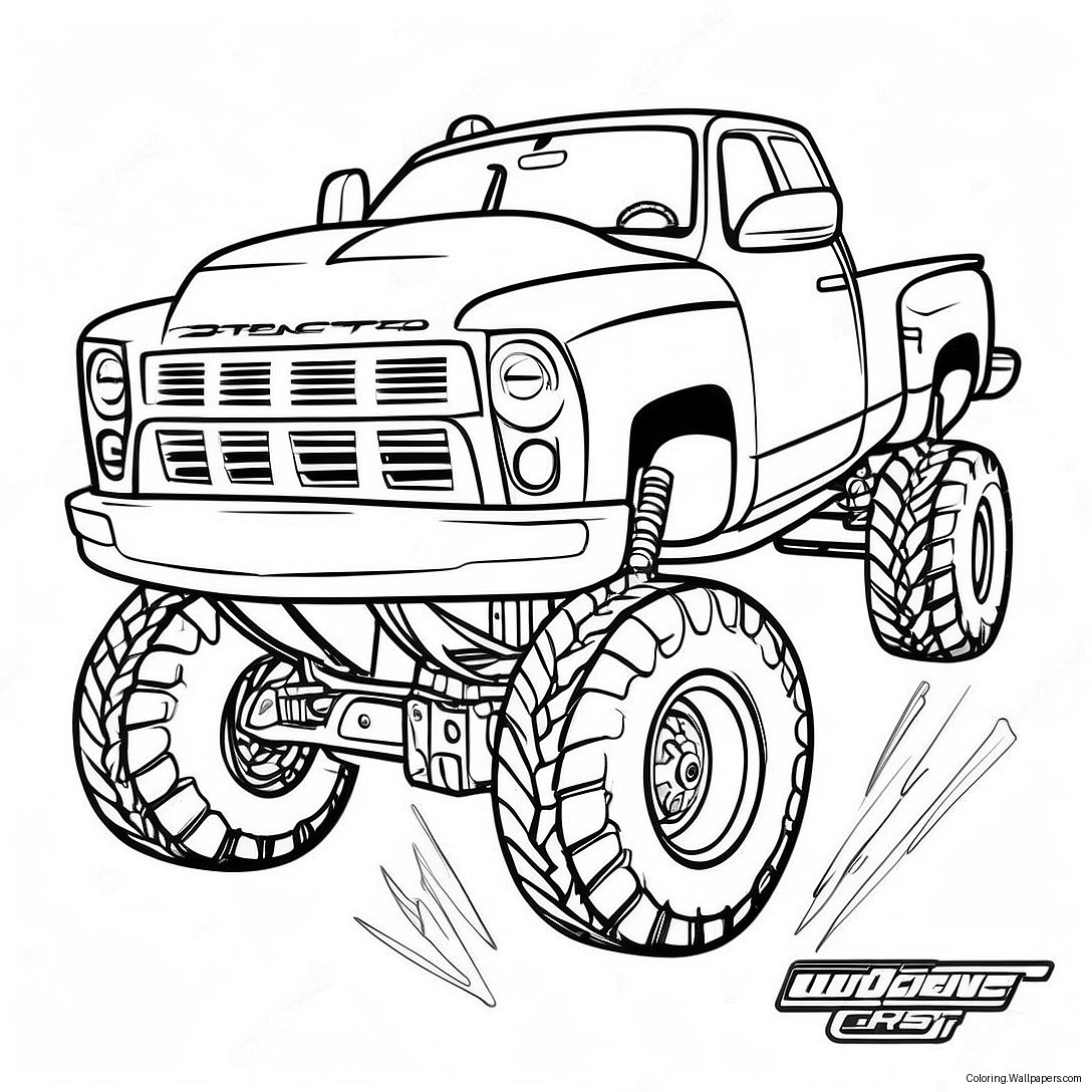 Lifted Chevy Truck Coloring Page 17513