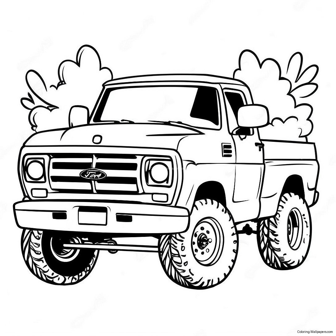 Lifted Ford Truck Coloring Page 2731