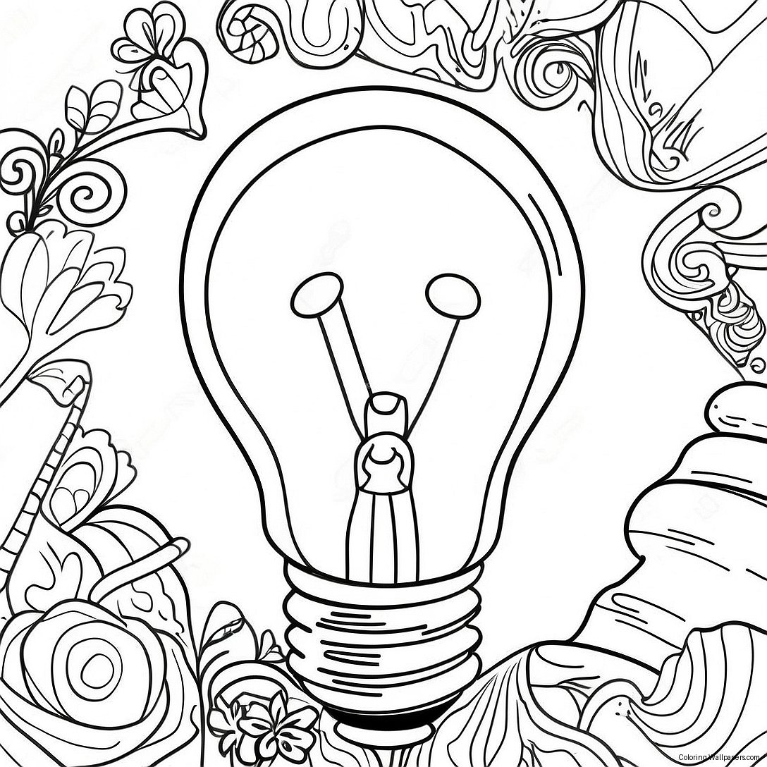 Light Bulb Coloring Page 44582