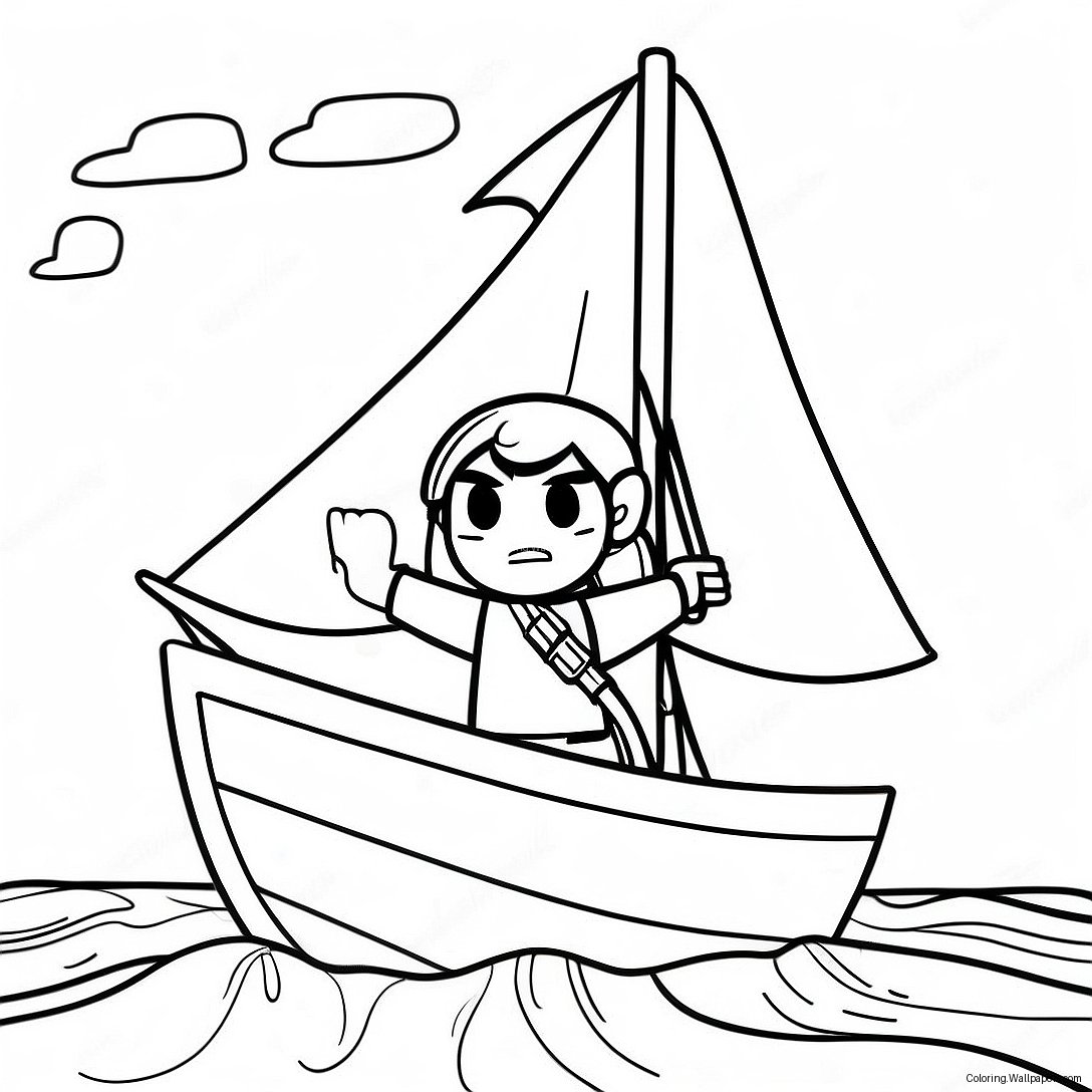 Link Sailing On The Ocean Coloring Page 55683