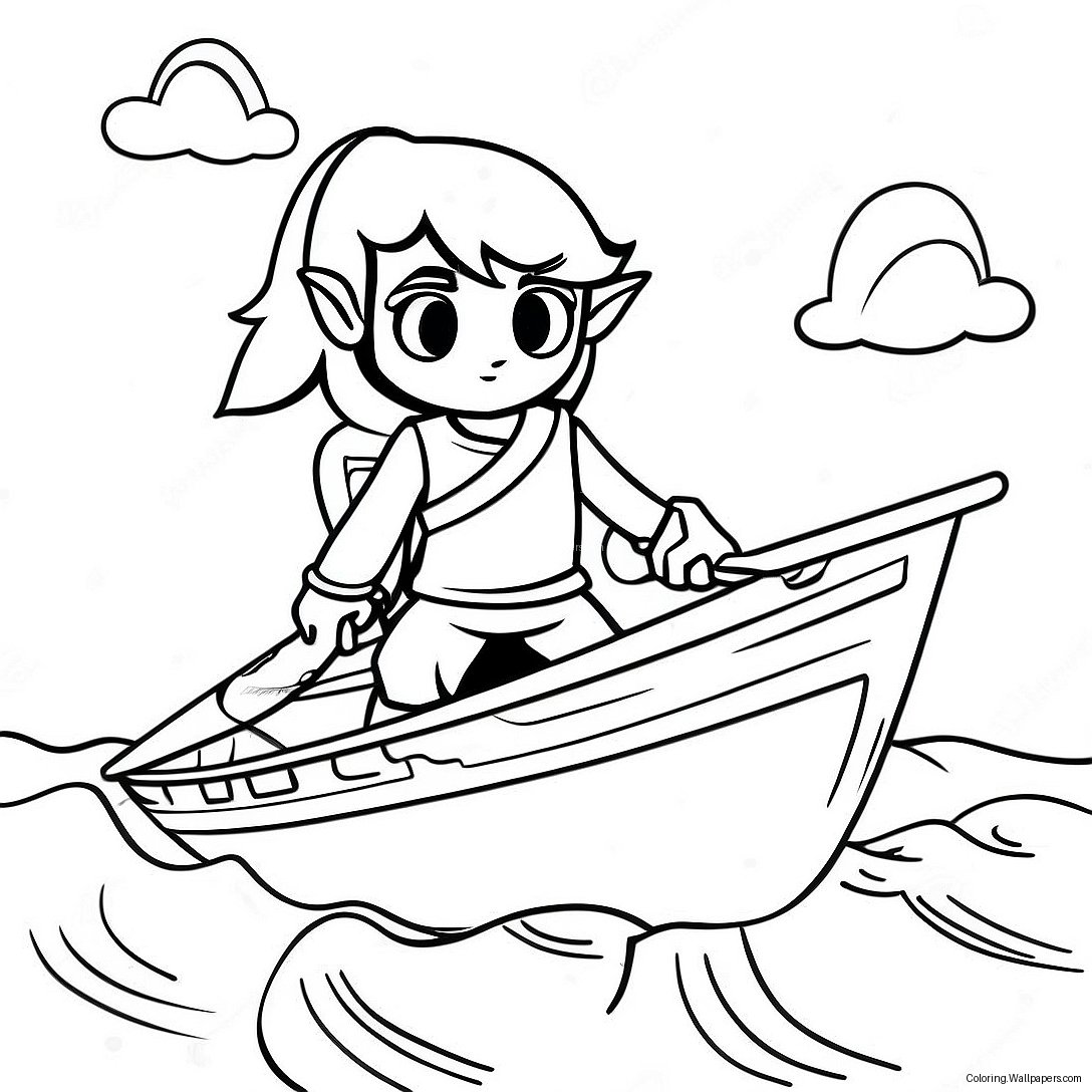 Link Sailing On The Ocean Coloring Page 55684