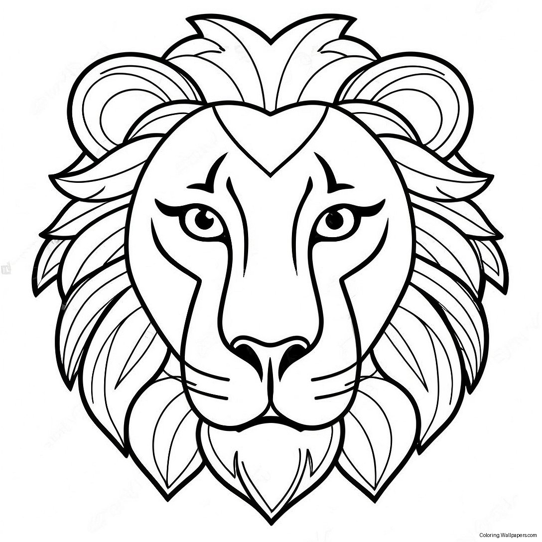 Lion Face Coloring Page 17685