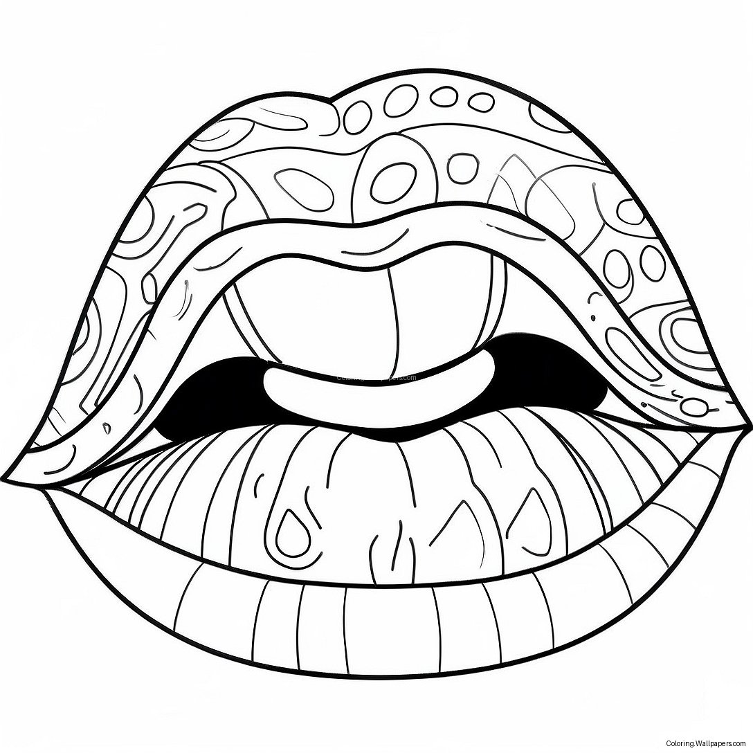 Lip Coloring Page With Glossy Finish 22151