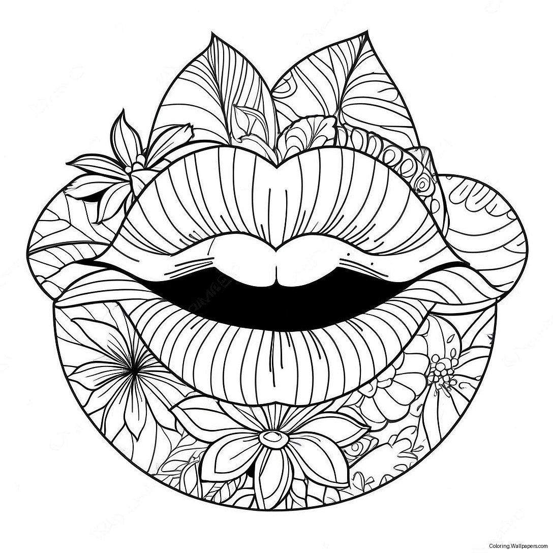 Lips Coloring Page 6150