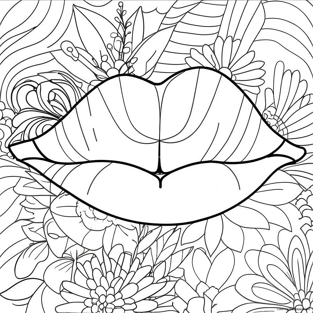 Lips Coloring Page 6151