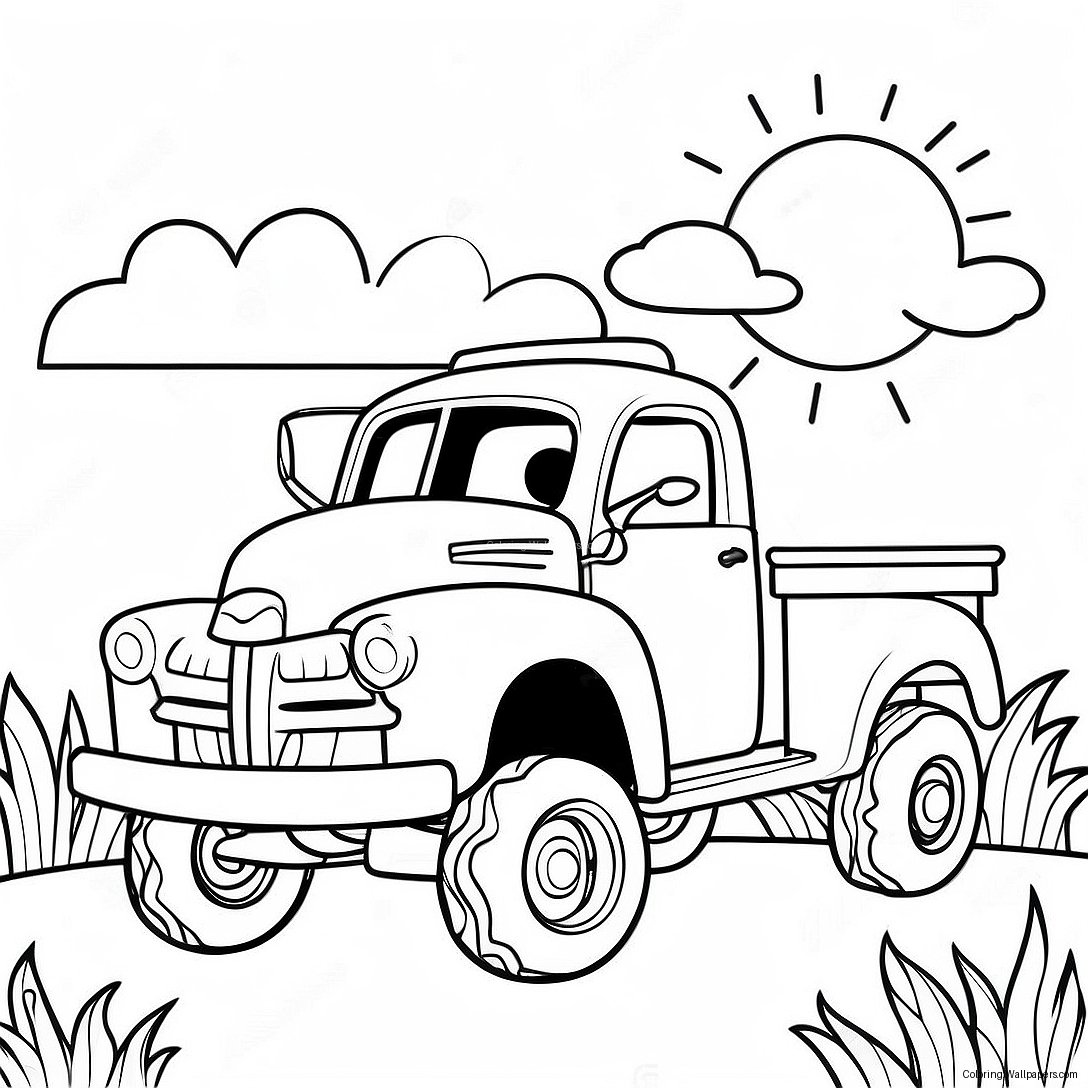 Page À Colorier D'un Petit Camion Bleu Bricolage 5932