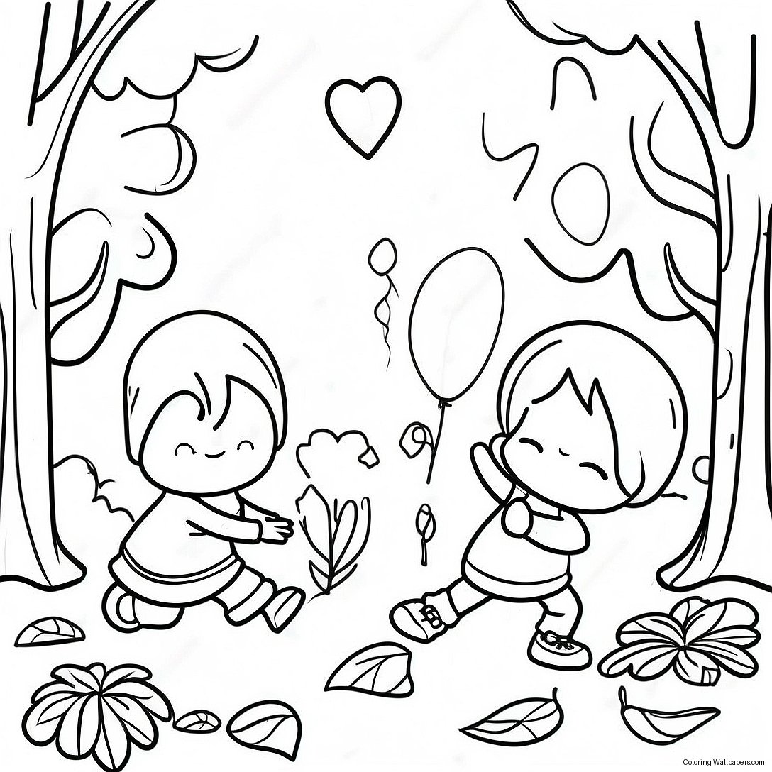 Little People Playing In The Park Coloring Page 20852