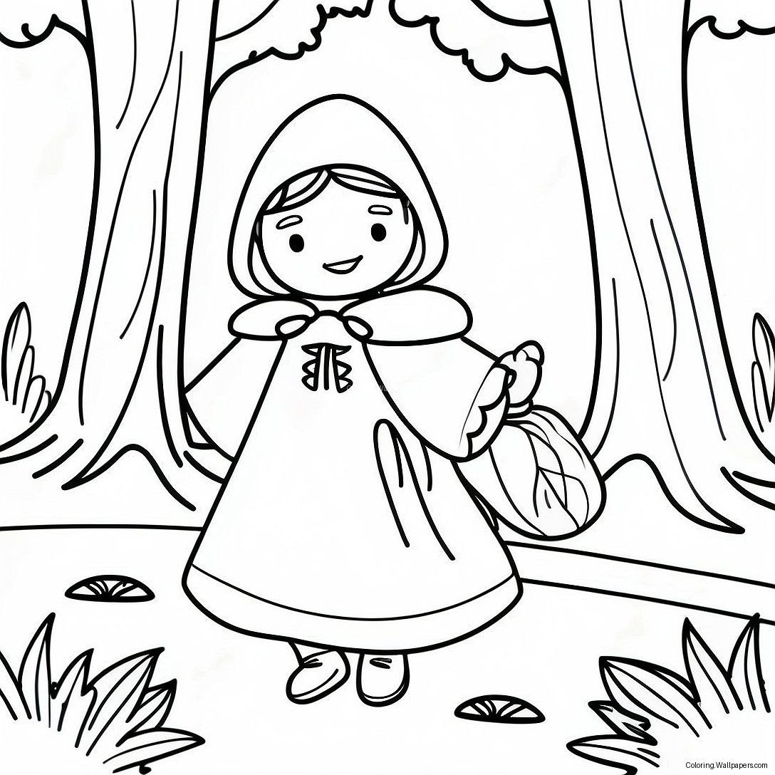 Little Red Riding Hood In The Enchanted Forest Coloring Page 19925