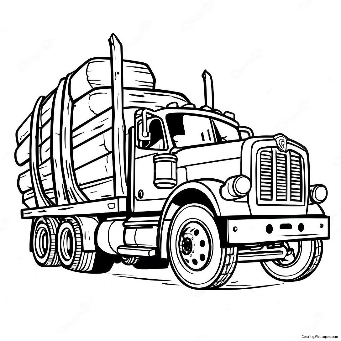 Logging Truck Coloring Page 46426