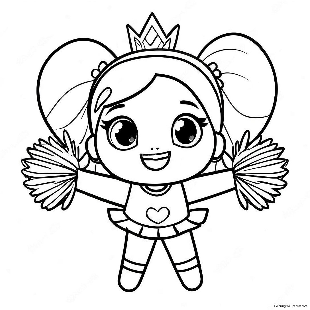 Page À Colorier Pom-Pom Girl Avec Des Pompons Scintillants Lol 41256