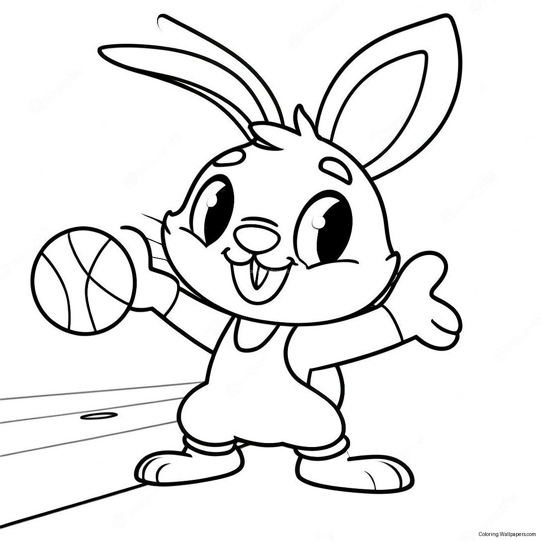 Lola Bunny Playing Basketball Coloring Page 11132