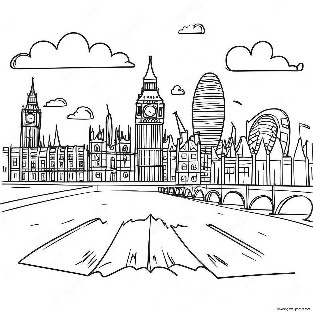 Pagina Da Colorare Skyline Di Londra 32274