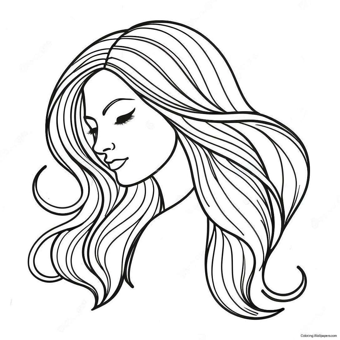 Long Flowing Hair Coloring Page 26579