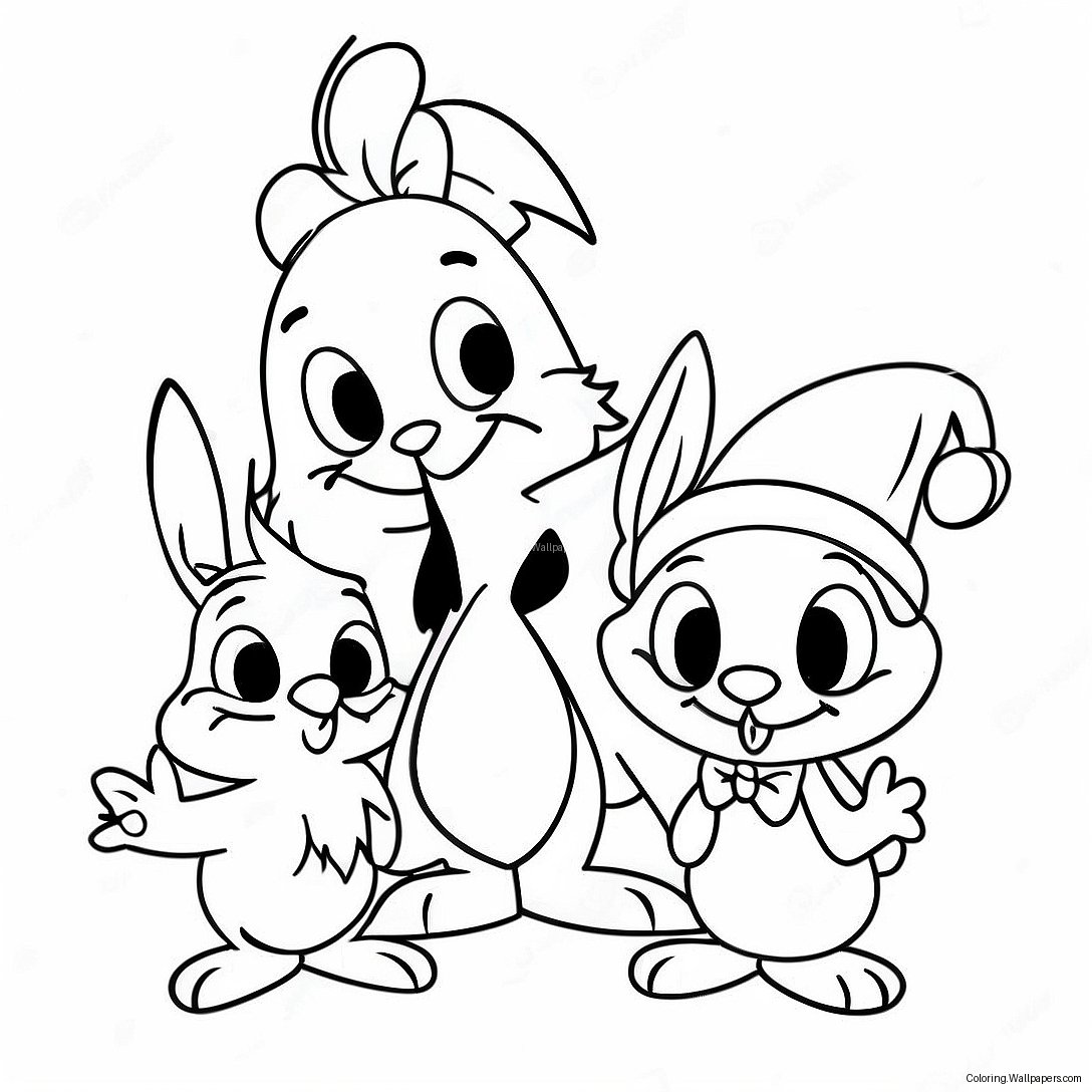 Looney Tunes Jouluhahmot Väritettävä Sivupohja 55444