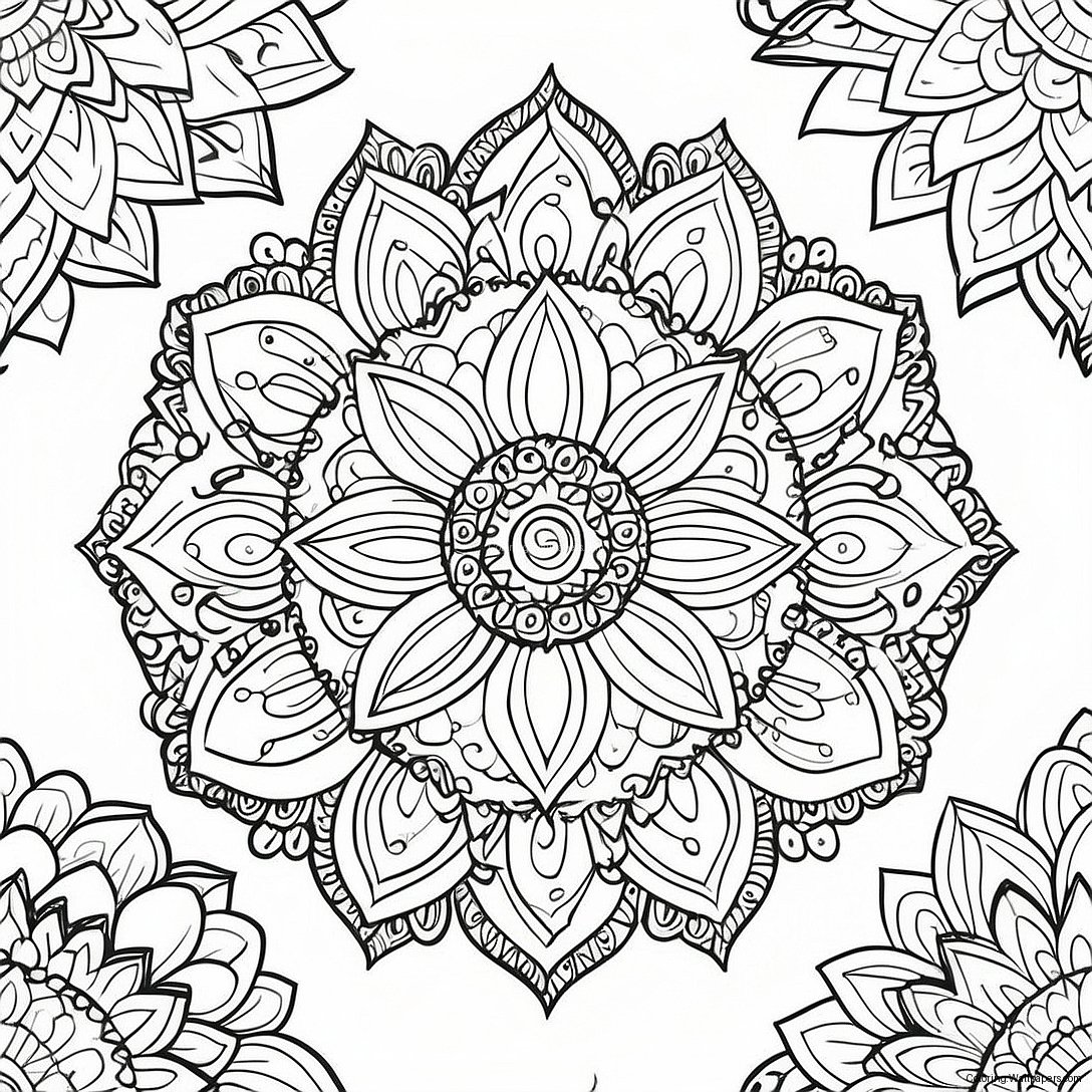 Lotus Flower Mandala Coloring Page 58927