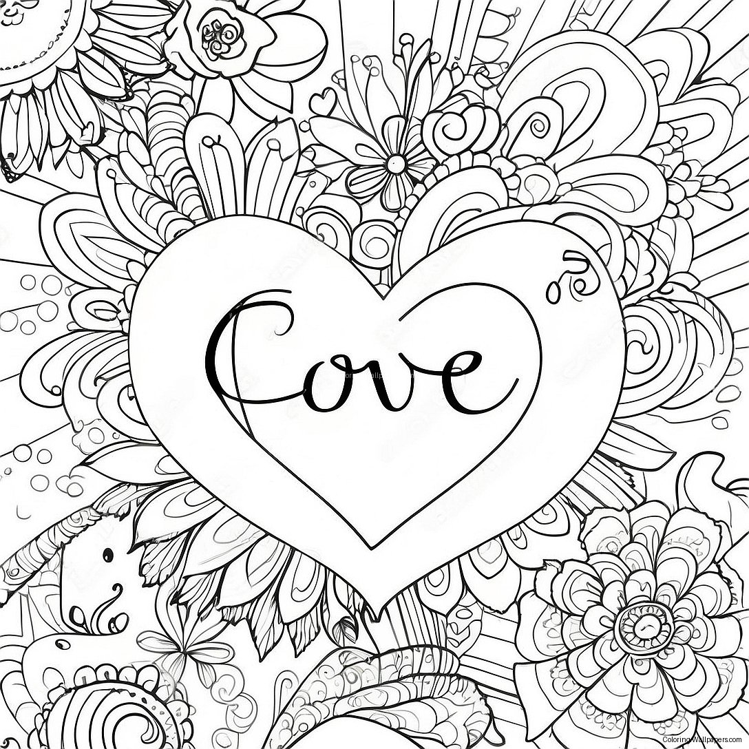 Love Word Coloring Page 54074