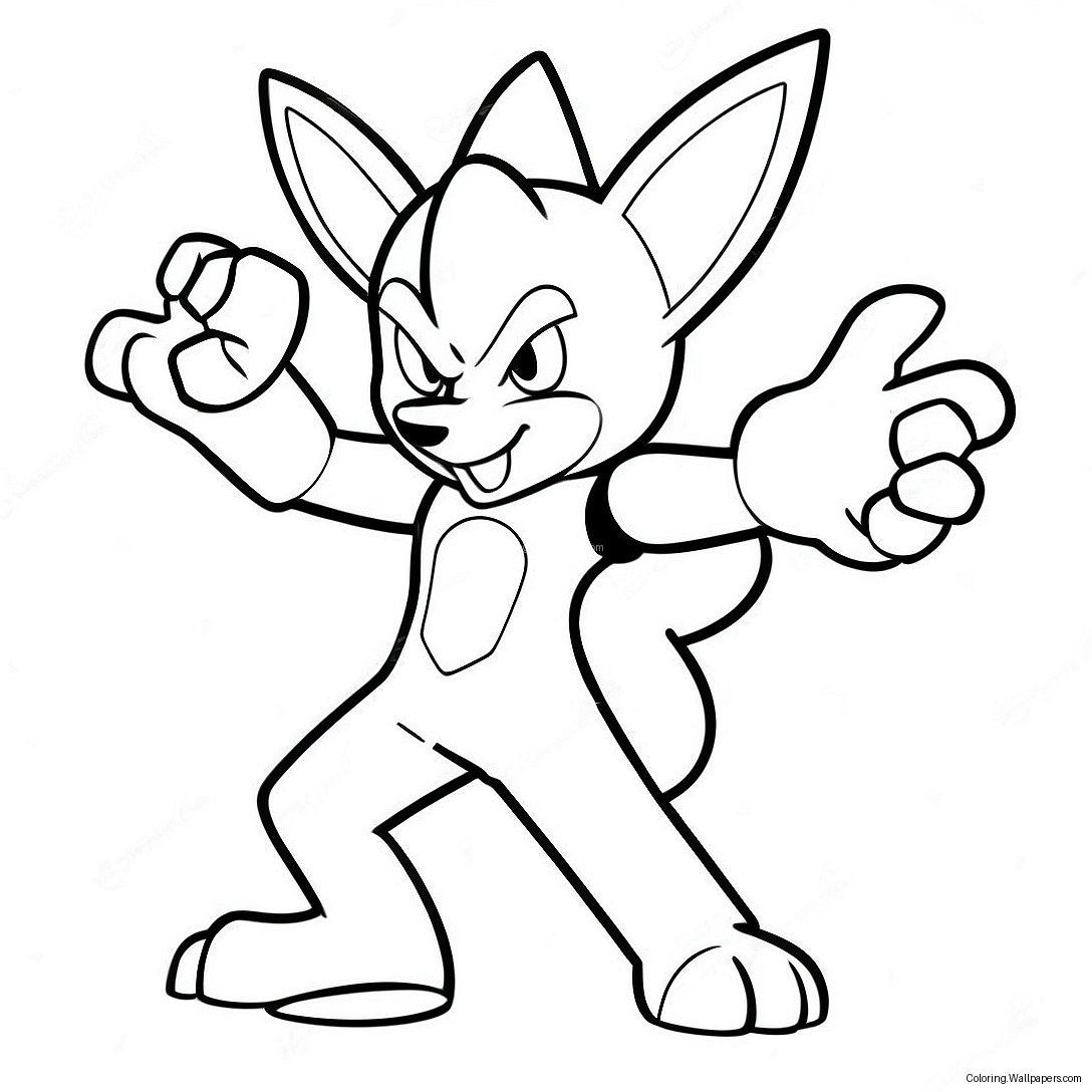 Lucario In Battle Pose Coloring Page 9651