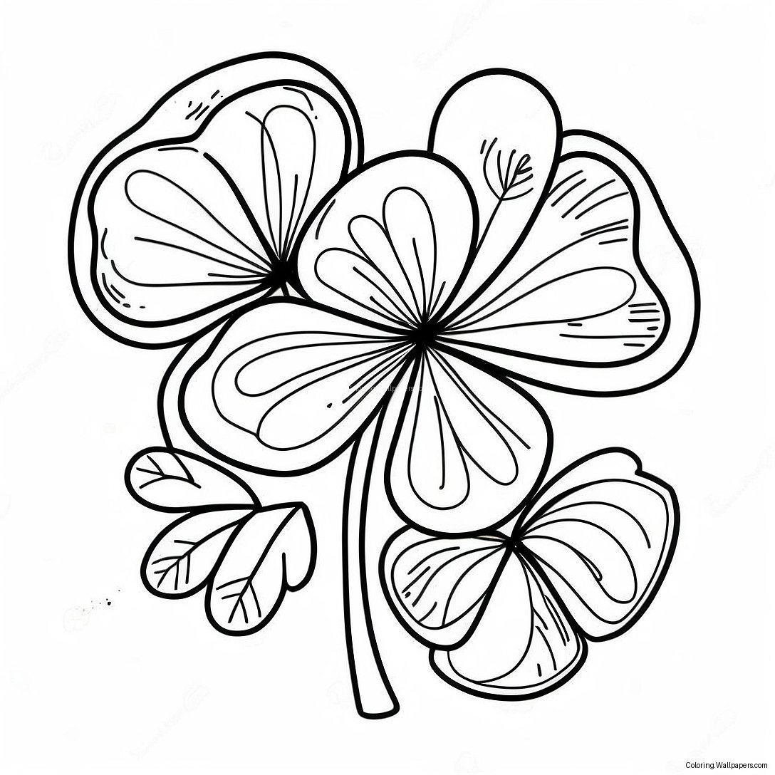 Lucky Four-Leaf Clover Coloring Page 21172