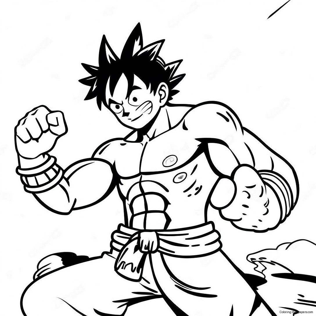 Luffy Gear 4 Snakeman Action Pose Coloring Page 41294