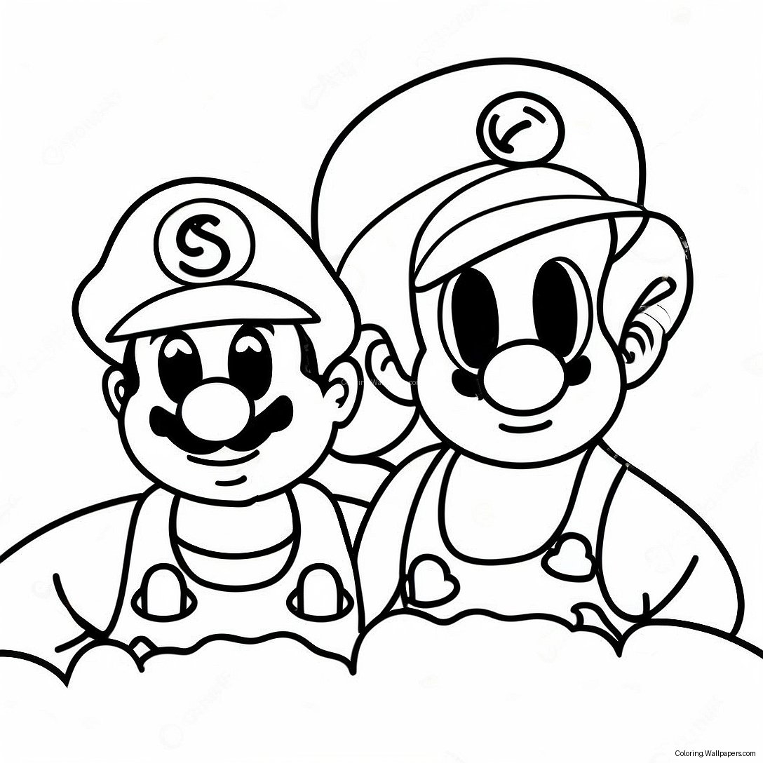 Luigi And Mario Adventure Coloring Page 9457