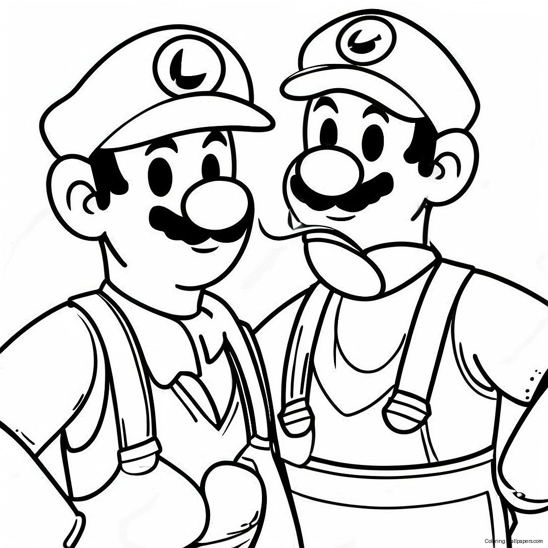 Luigi Ve Mario Macerası Boyama Sayfası 9458