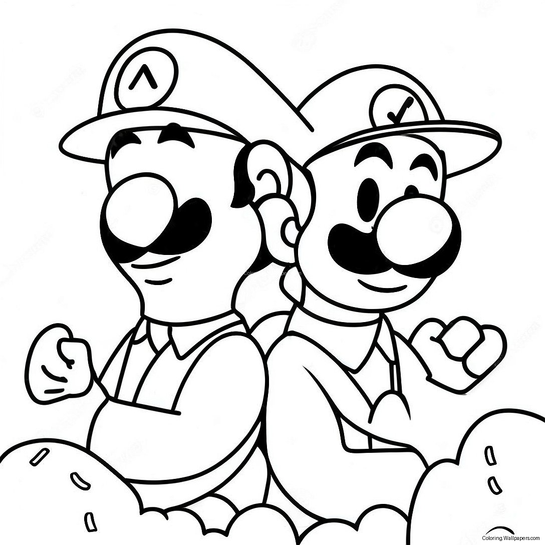 Luigi En Mario Avontuur Kleurplaat 9459