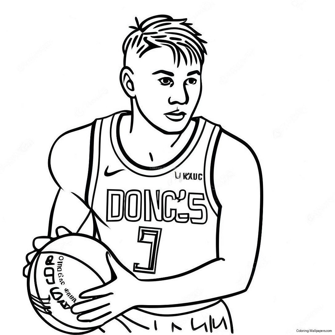 Luka Doncic Dribbling Basketball Coloring Page 32039