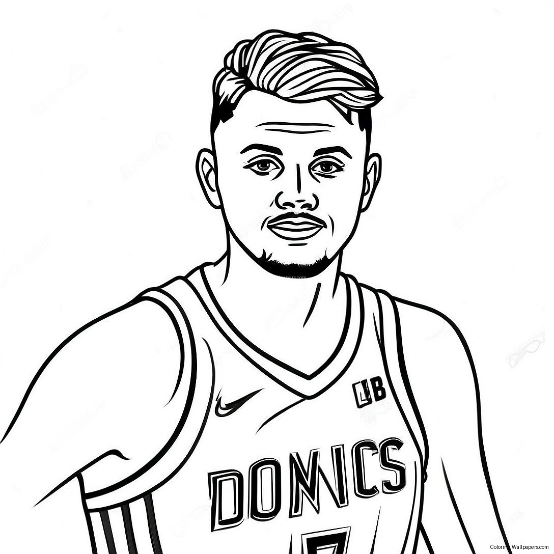 Luka Doncic Dribbling Basketball Ausmalbild 32040