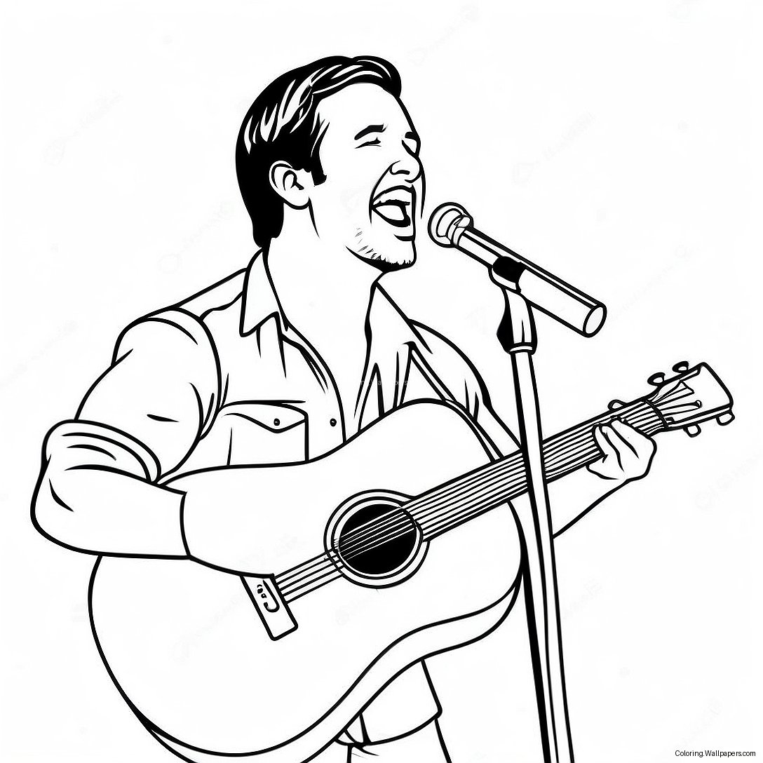 Luke Bryan Singing On Stage Coloring Page 56057