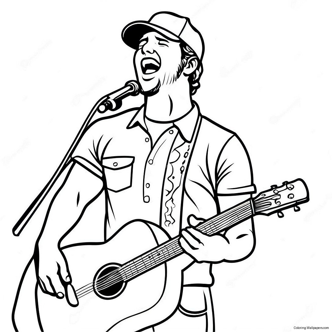 Page À Colorier Luke Bryan Chantant Sur Scène 56058