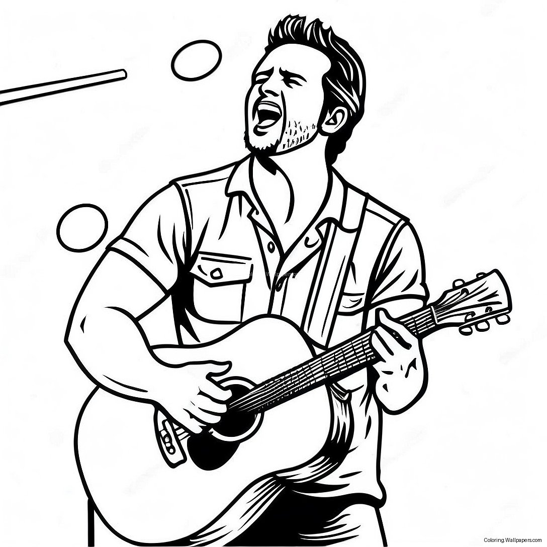 Luke Bryan Synger På Scene Fargeleggingsark 56060