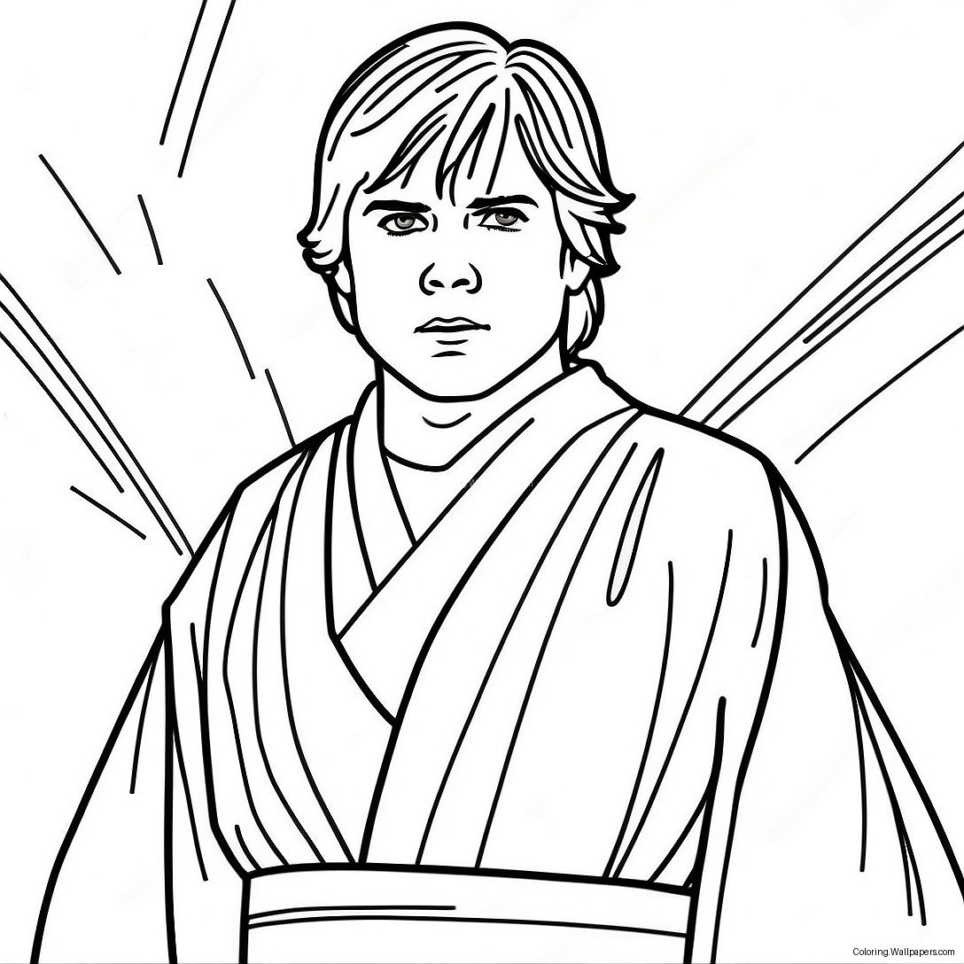 Luke Skywalker Jedi-Vaatteissa Värittämissivu 11768