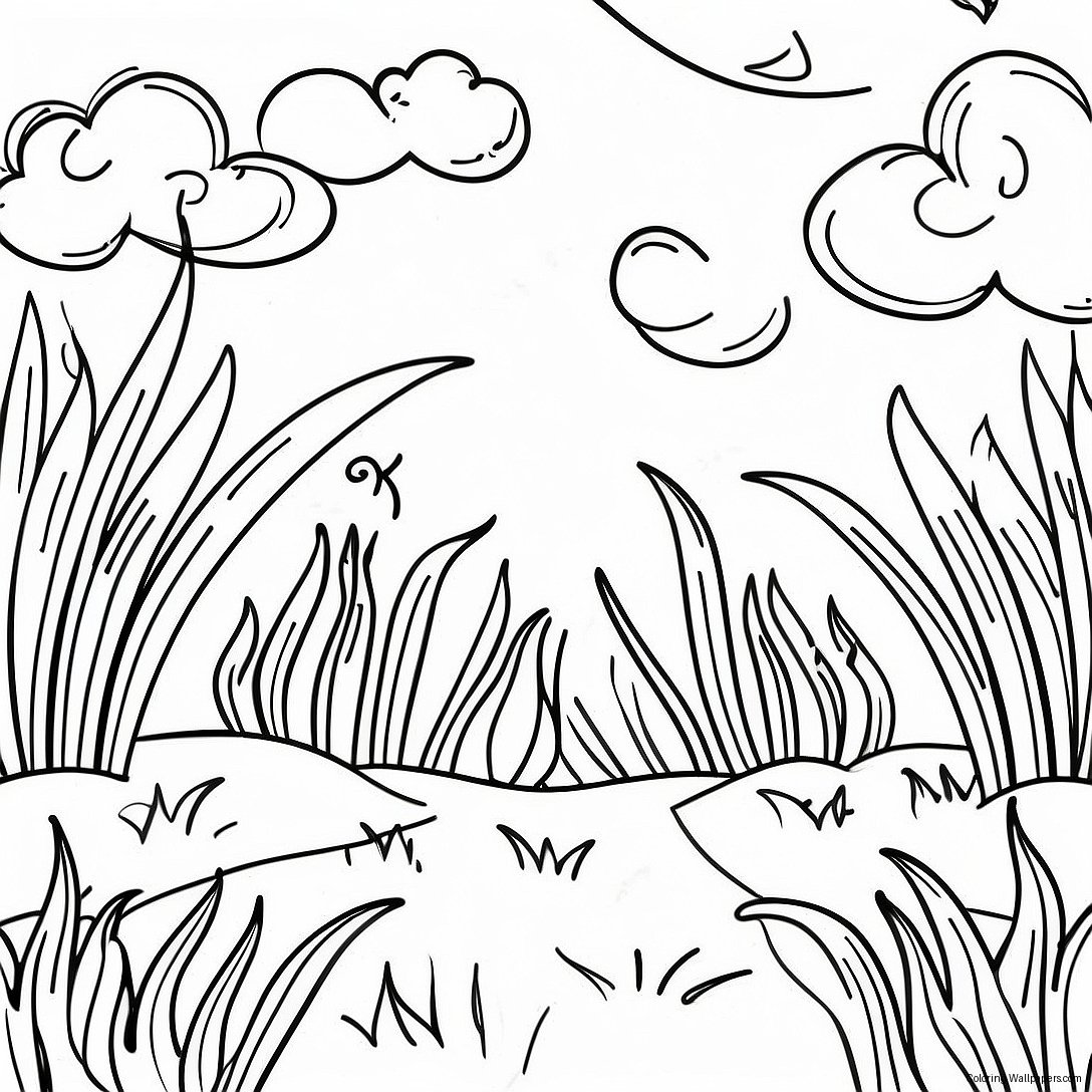 Lush Green Grass Coloring Page 11699