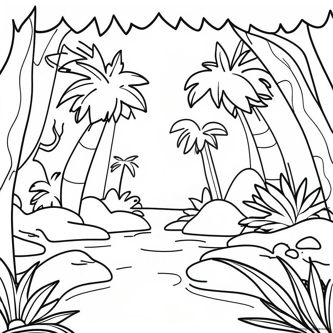 Lush Rainforest Biome Coloring Page 9439