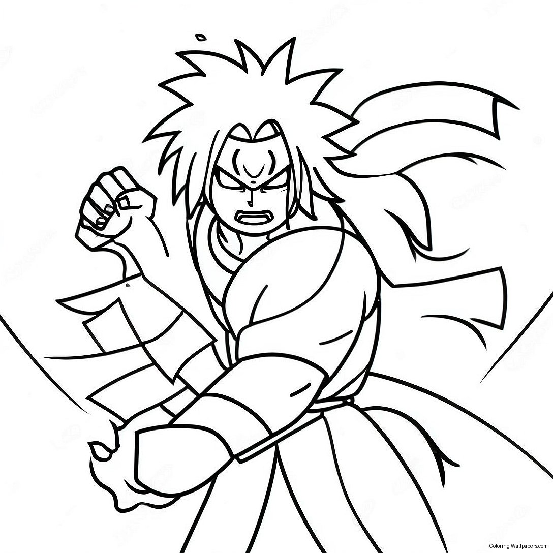 Página Para Colorear De Madara En Pose De Batalla 13975