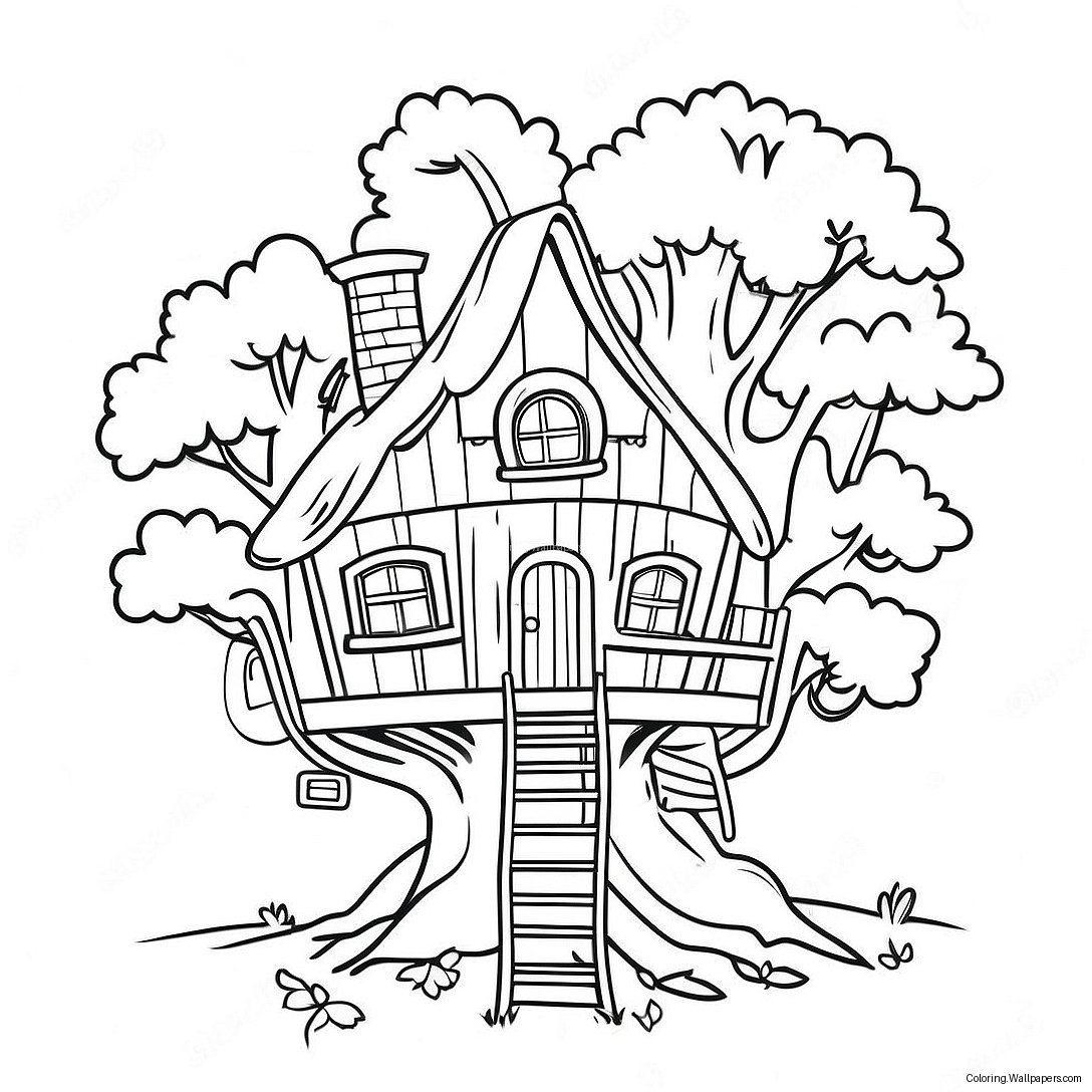 Magic Treehouse Adventure Coloring Page 30317