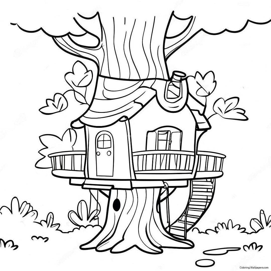 Página Para Colorear De Aventura En La Casa Del Árbol Mágica 30320