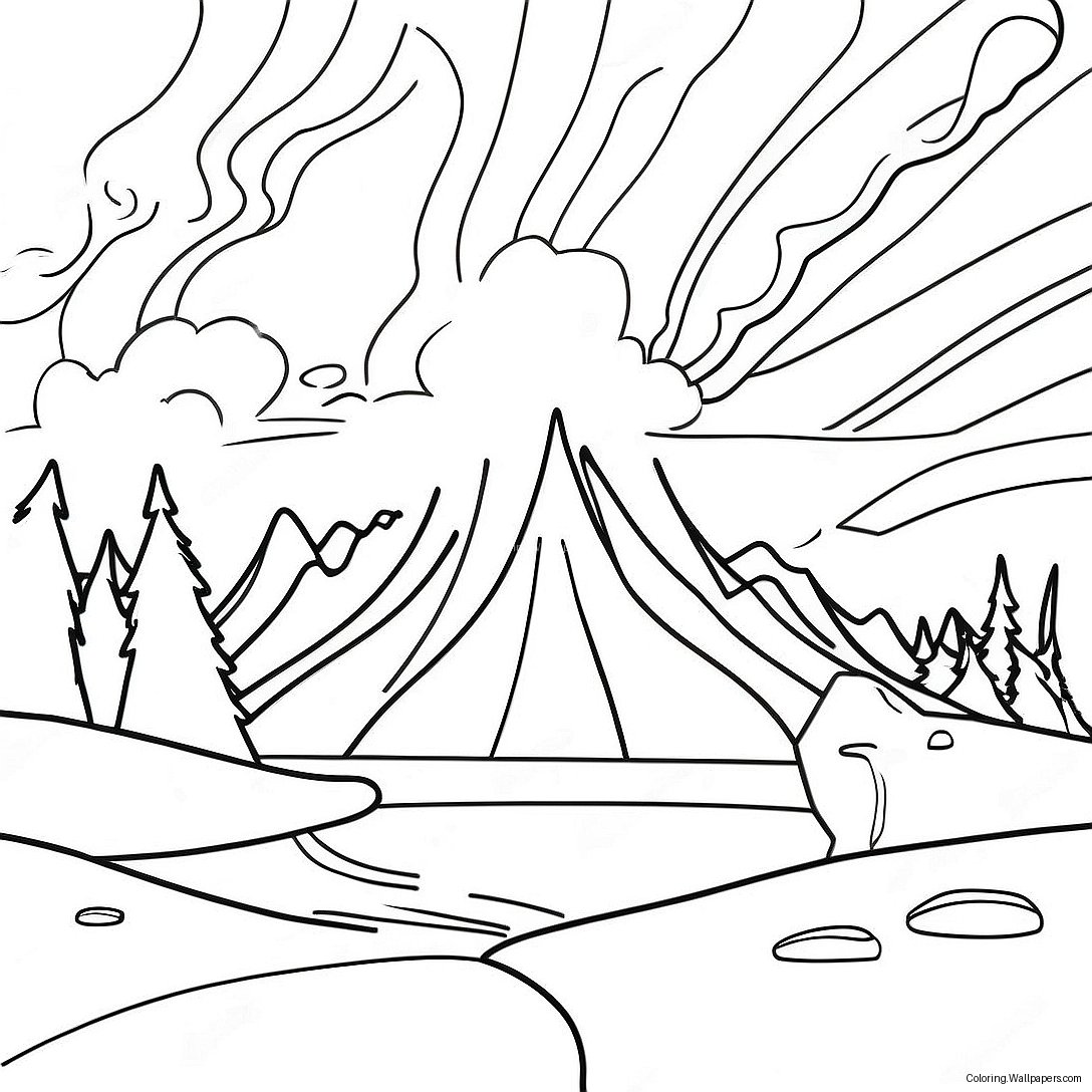 Magical Aurora Borealis Coloring Page 36095