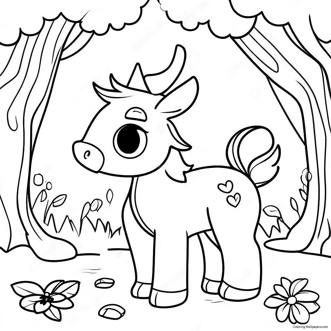 Magical Creatures In Enchanted Forest Coloring Page 34510