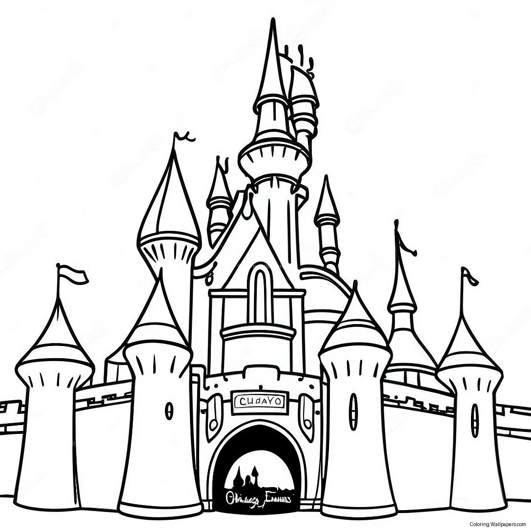 Magical Disneyland Castle Coloring Page 11959