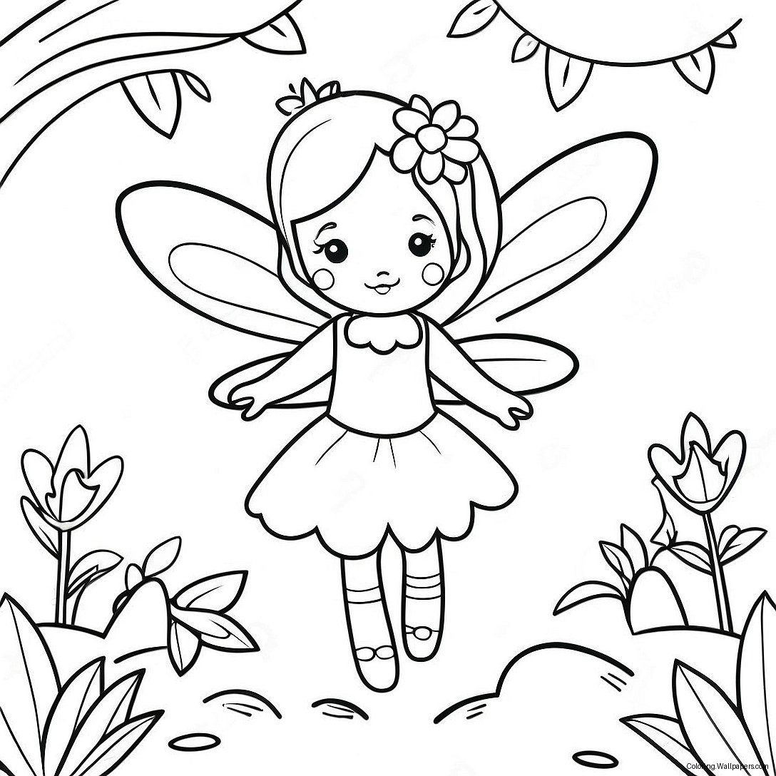 Magical Flower Fairy In A Garden Coloring Page 48388