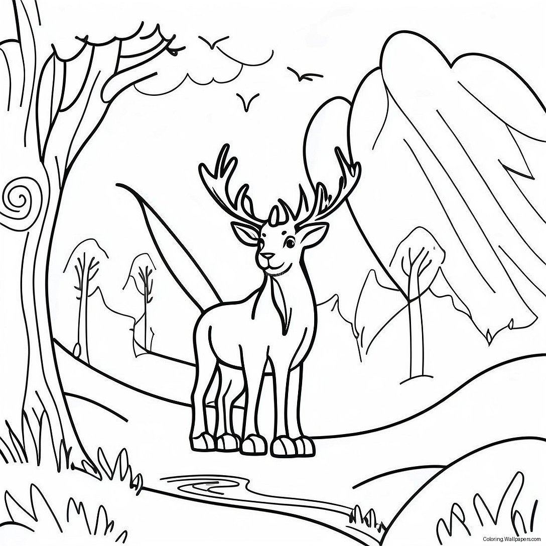 Magical Narnia Landscape Coloring Page 17998