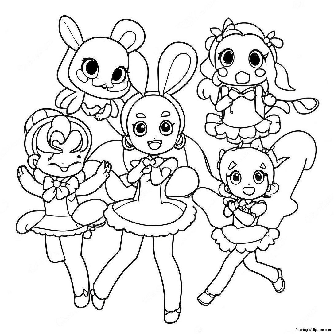 Magical Precure Team Coloring Page 22562