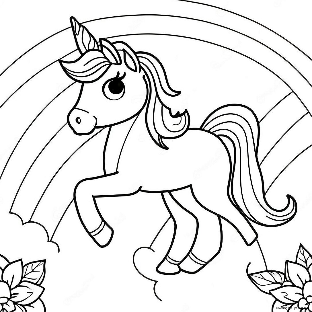 Magical Rainbow Unicorn Coloring Page 11224